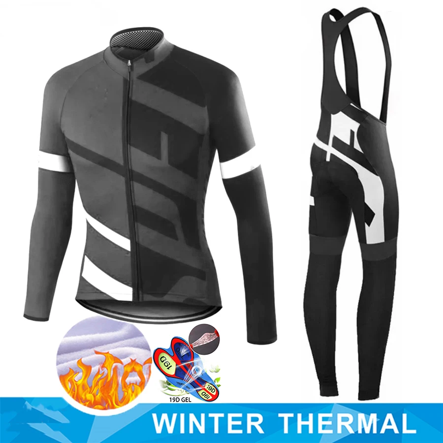

2022 NEW Ropa Ciclismo Bike Wear Warm Winter Fleece Jerseys Men's Bicycle Suits Bib Pants Triathlon Cycling Clothing Sets