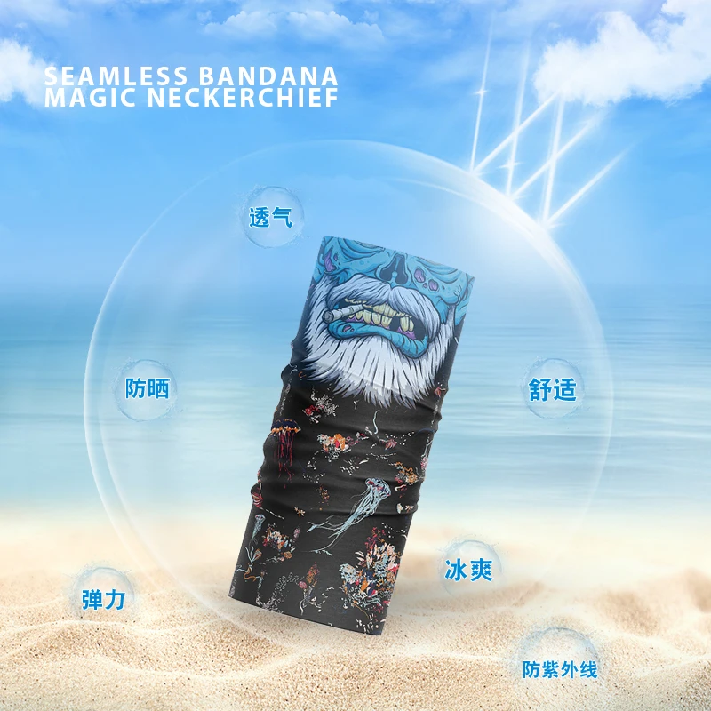 3D повязки на голову с черепом шарф кольцо шарфы трубчатая защита велосипедная