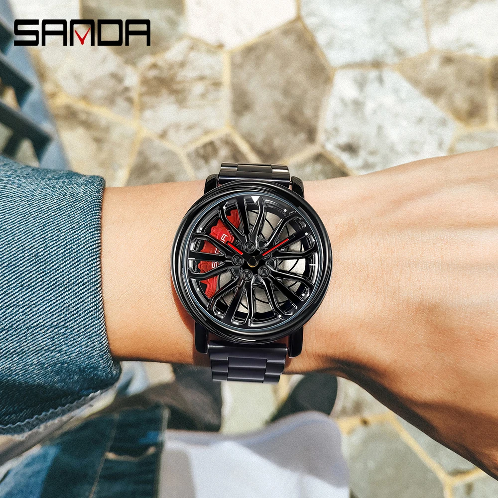

Sanda Top Brand Men Wristwatch Luxury Fashion Watch Military Quartz Watch Wheel Series Dial Waterproof Watch Relogio Masculino