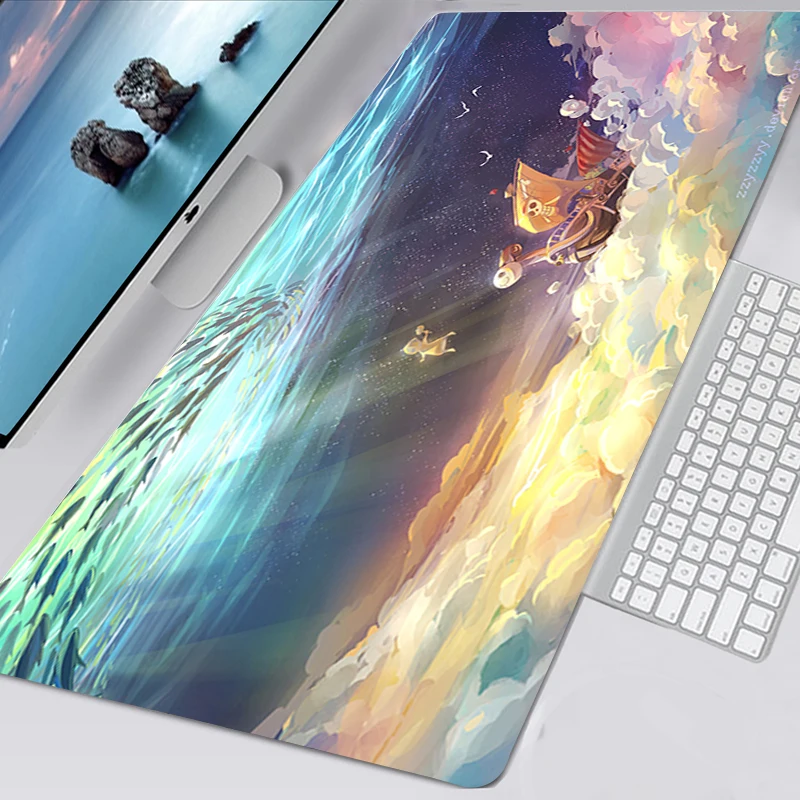 

One Piece Mousepad Kawaii Gaming Accessories Non-slip Mouse Pad Large Size 40x90 Mausepad Keyboard Mat Tapis De Souris Deskmat