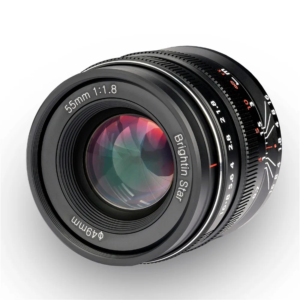 Brightin star 55 мм F1.8 Полнокадровый объектив для камеры с фиксированным ручным фокусом