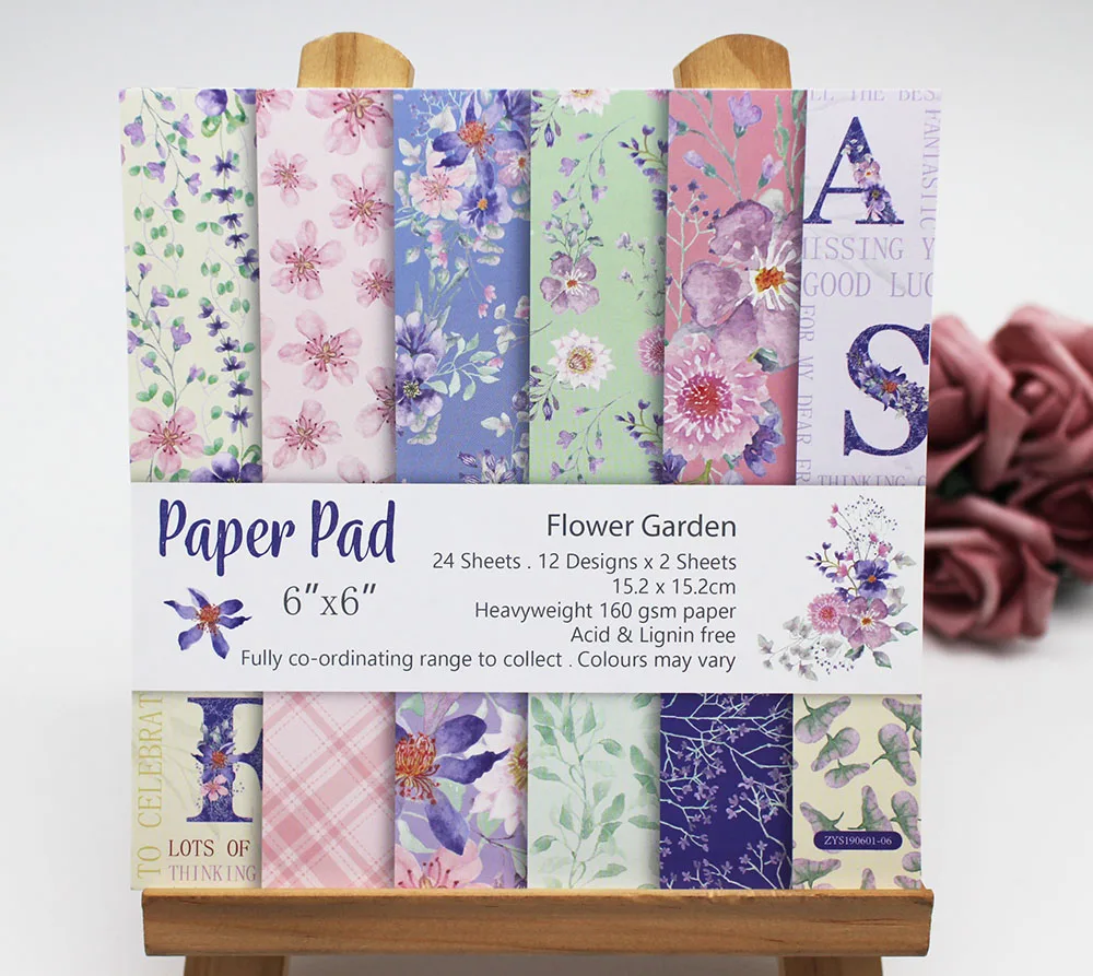 Новый дизайн 6 ''односторонний Печатный бумажный пакет цветочный сад ручная