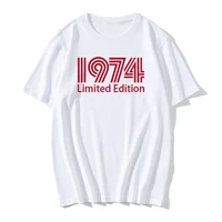1974 limited edition funny 46th birthday graphic t shirt mens summer style vintage short sleeves normal streetwear t shirts