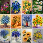 5D Цветочная ваза, алмазная живопись, ваза с цветами солнца, пейзаж, алмазная вышивка, мозаика с цветами маргариток, домашний декор, картина с цветами