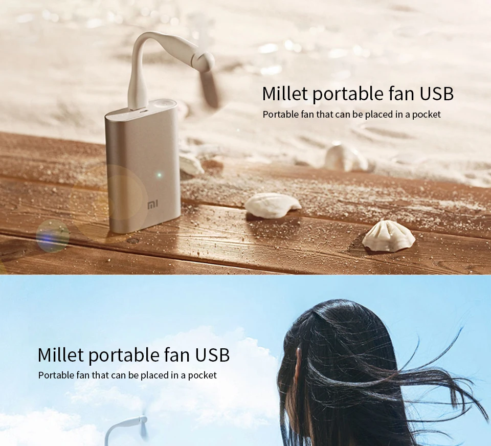 Xiaomi Портативный Гибкий мини USB вентилятор гибкие съемные USB гаджеты низкая мощность для банка питания для ПК для ноутбука для OTG