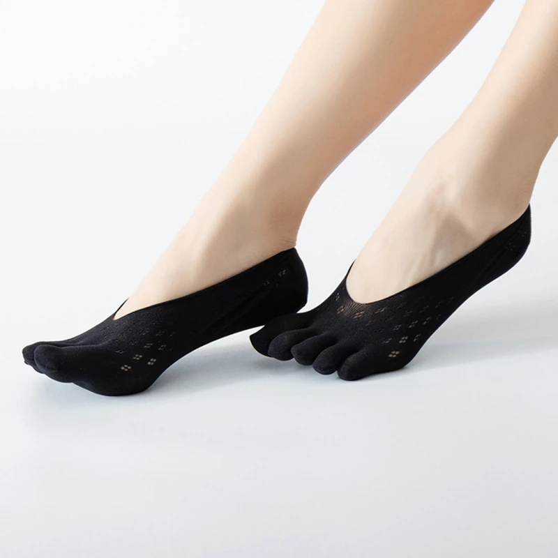 

Летние носки-лодочки с пятью пальцами, бархатные женские дышащие тонкие невидимые носки, сетчатые чулки для женщин, новые носки с разрезом н...