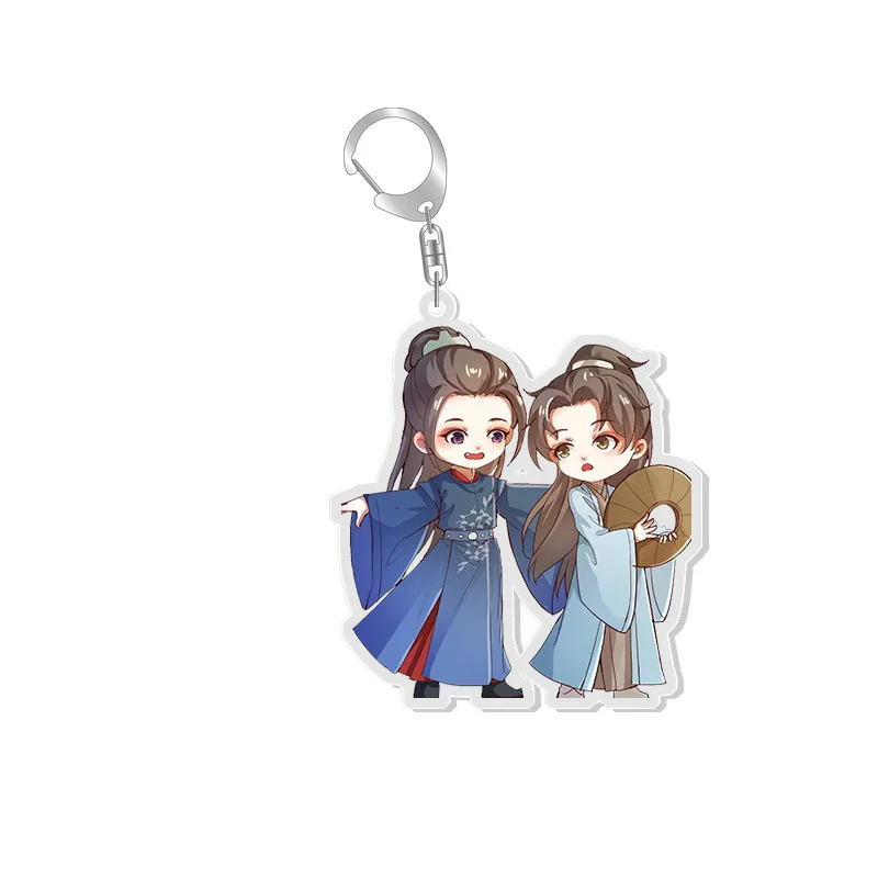 Ключница Word of Honor с карикатурой мужчины и женщины, милый акриловый кольцо для брюк, держатель подвески для детей.