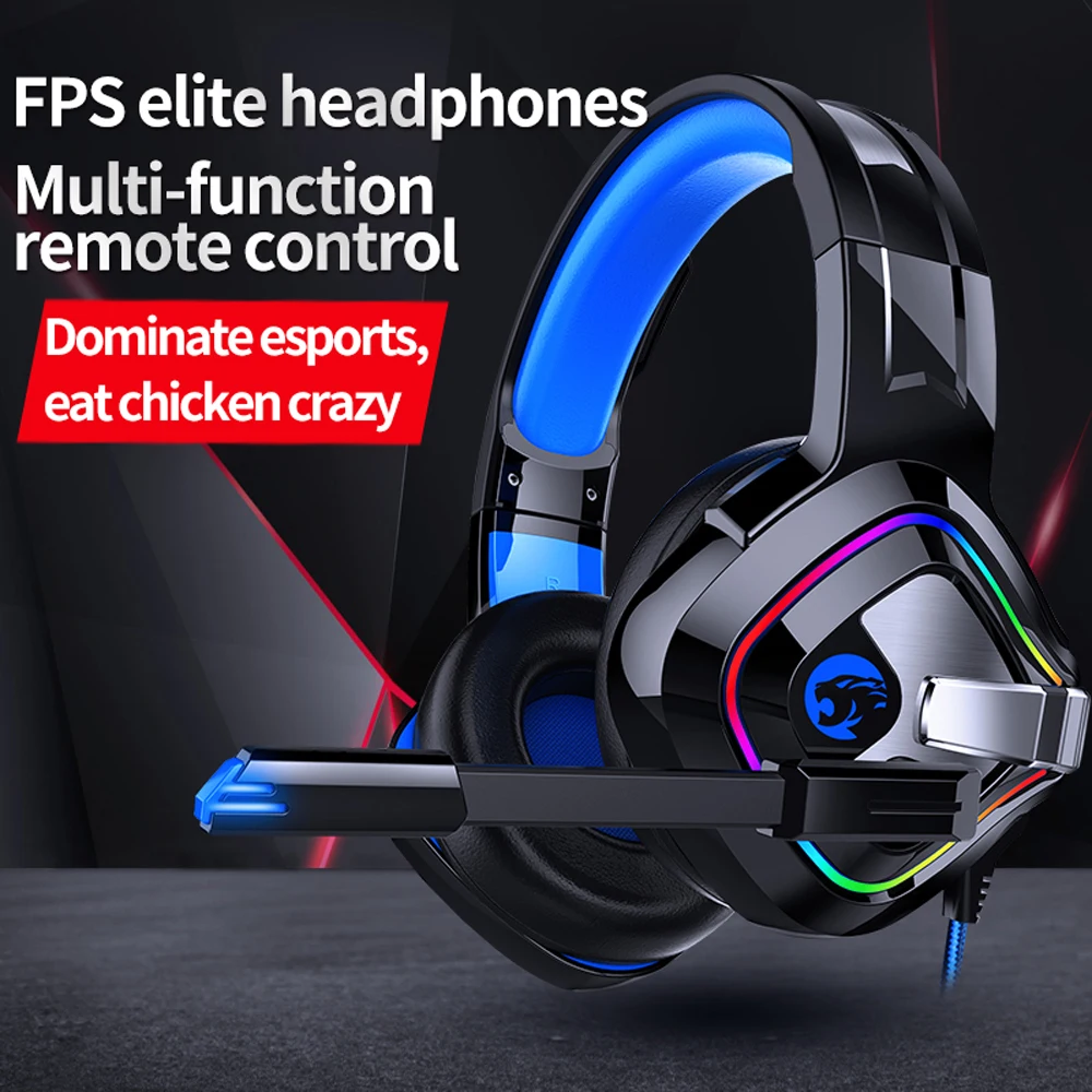 

PS4 Wired Gaming Headphone RGB LED Light Bass Stereo Headset Professional Gamer Headband Earphones with Mic for Xbox Laptop PC
