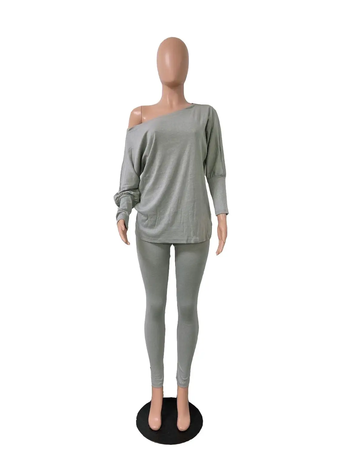 

Autumn 2020 new fashion solid color casual suit loose o-neck long sleeve T-shirt and trousers women's two-piece set