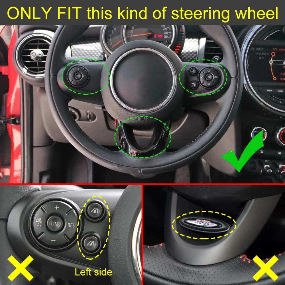 Углеродного волокна рулевого колеса автомобиля планки для Mini Cooper F54 F55 F56 F57 F60 хэтчбек, Mini Countryman, Mini Clubman, Mini 3 шт./компл. Накладка аксессуары