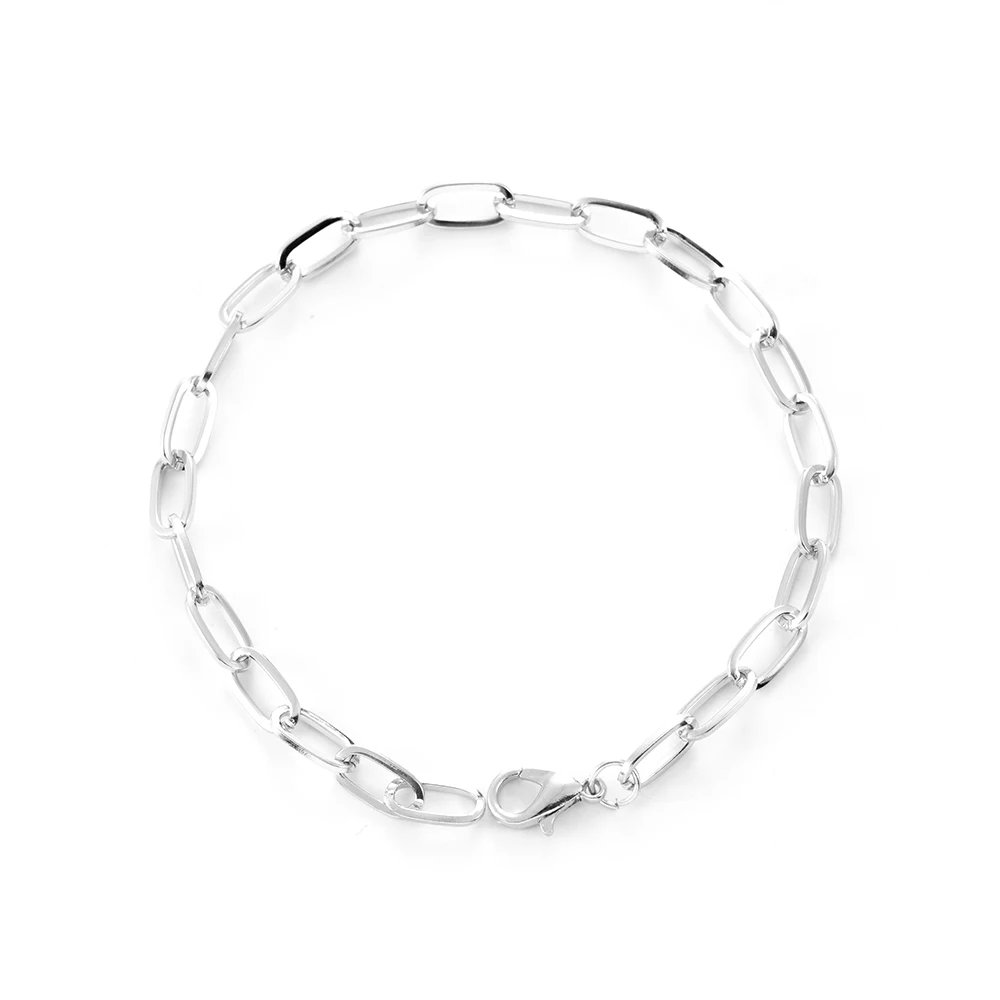 Модные Мужские Простые браслеты-цепочки из нержавеющей стали для женщин унисекс