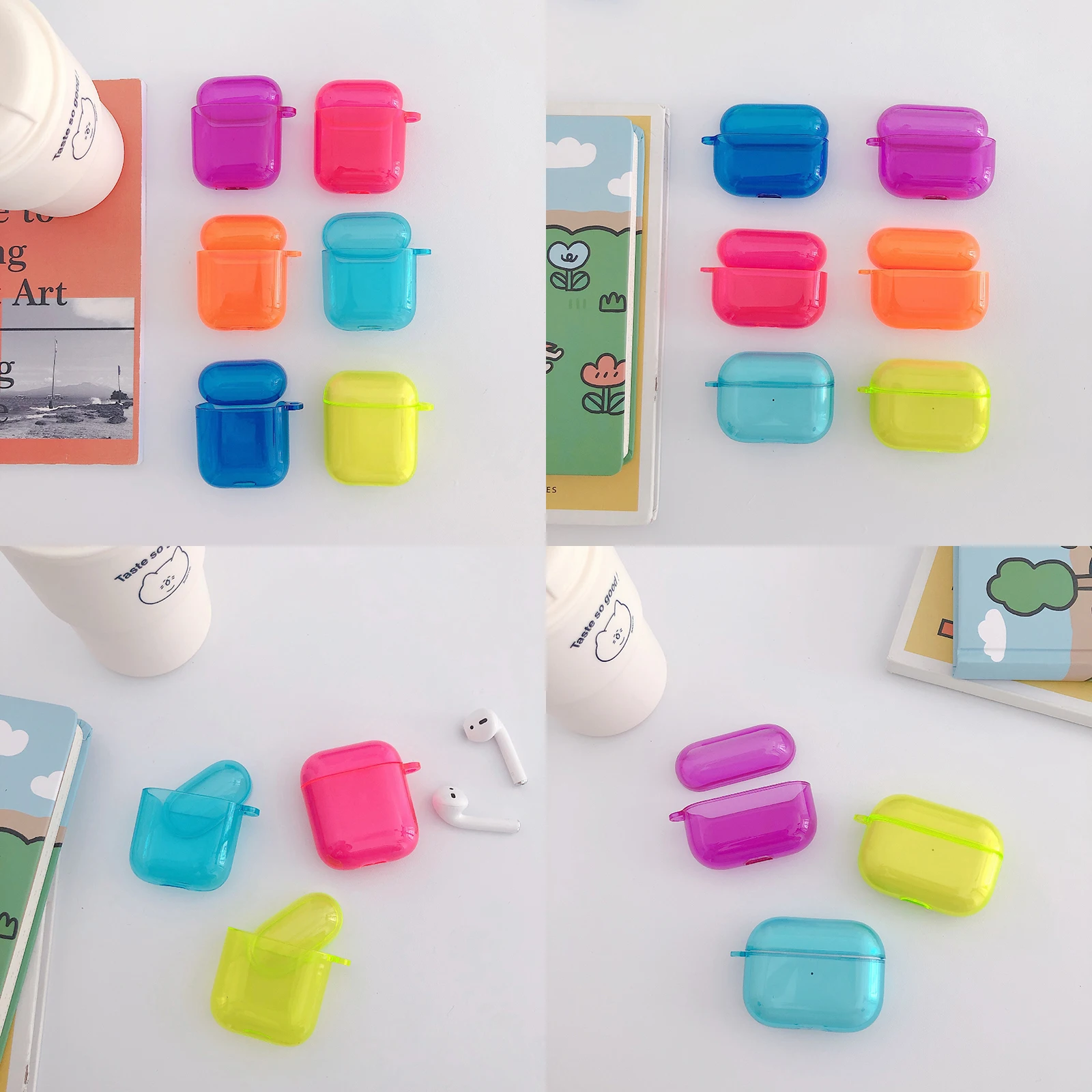 Флуоресцентный мягкий чехол для наушников ярких цветов Airpods Pro 3 беспроводной