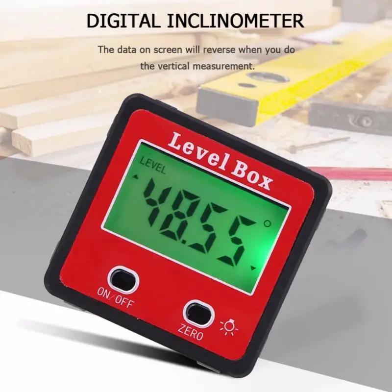 

360° Mini Digital Protractor High Precision Electronic Goniometer Inclinometer Digital Level Angle Finder Gauge Measurement Box