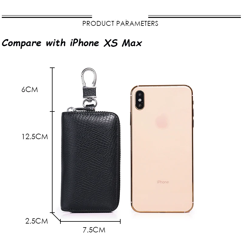 

car key holder Personalized waist hanging men genuine leather large capacity multifunctional home key bag money card bag