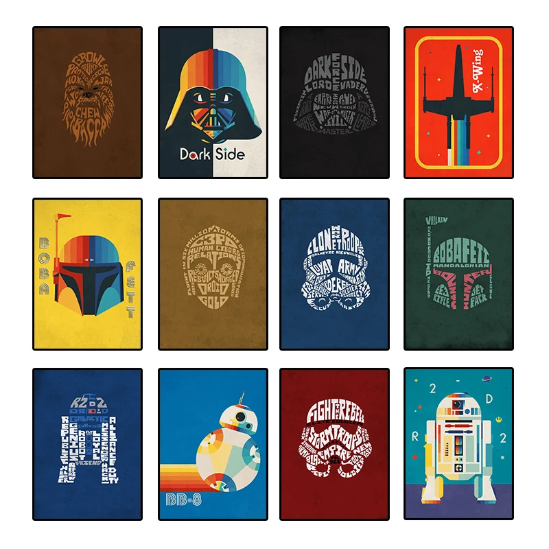 

Star Wars Canvas Painting Yoda Vader Robot Movie Posters and Prints Art Print Mural Pictures Living Room Home Wall Decor Cuadros