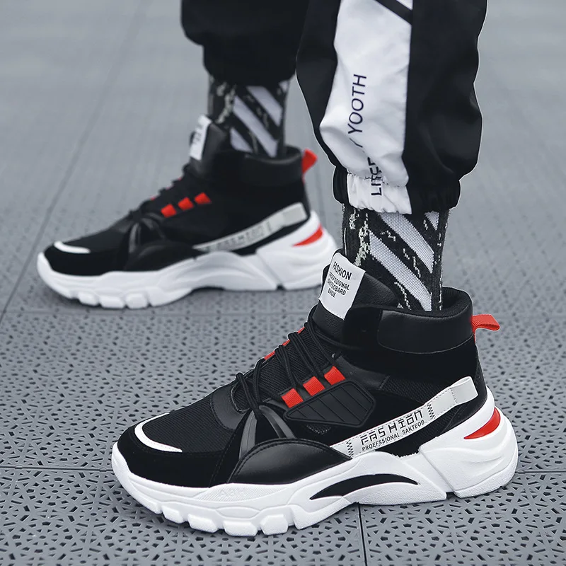 

New High-Top Sports Men's Shoes In Spring And Autumn, Korean Version Of Daddy Shoes, Student Ieisure Running Fashion Shoes