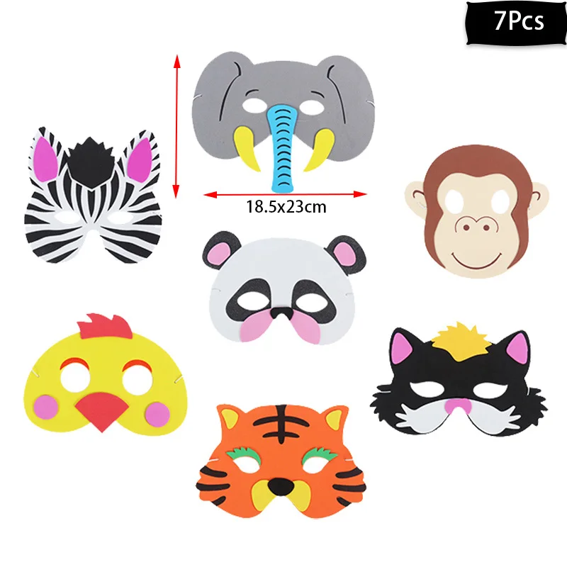 cospaly mask Cyuan джунгли вечерние воздушными шарами украшения комплект сафари Baby Shower животных вечерние шары арки на детский день рождения, день рождение мальчика Декор - Цвет: cospaly mask