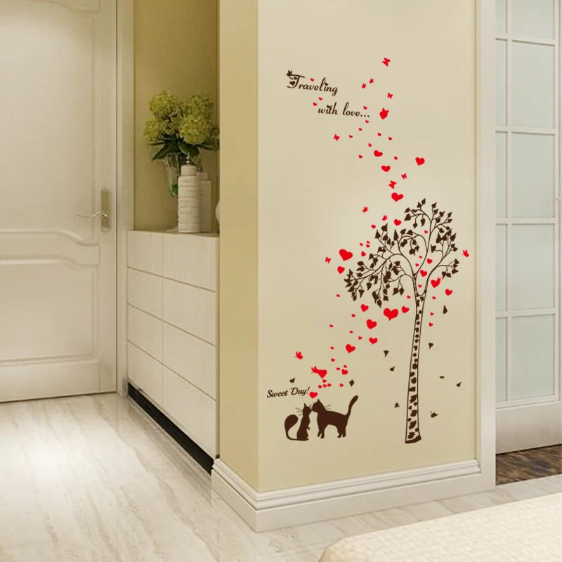 

Cute Cat Tree Waterproof Wall Stickers Wall Art Decor For Bedroom Decoration Wall Art MURAL Drop Shipping