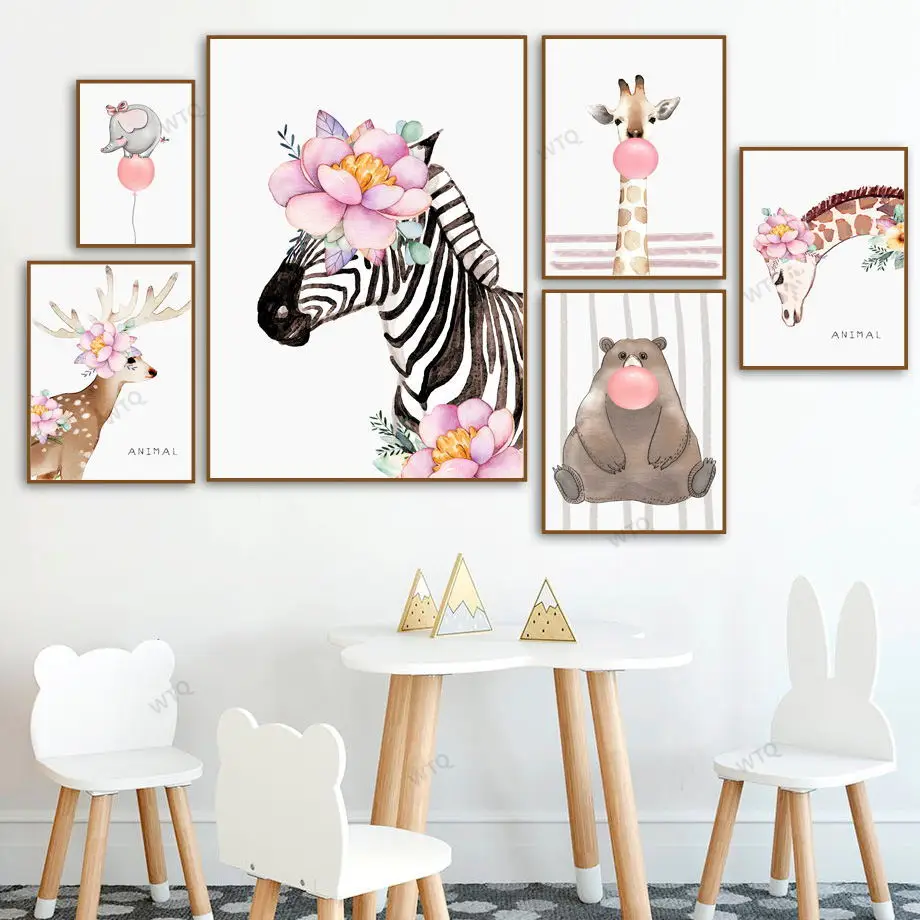 

WTQ искусственные цветы, декоративные настенные картины в скандинавском стиле, искусство стен, детская комната, Декор, домашний декор