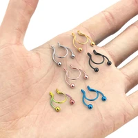 new 10pcslot non piercing nose ring female stainless steel u shaped nose stud fashion fake nose rings jewelry