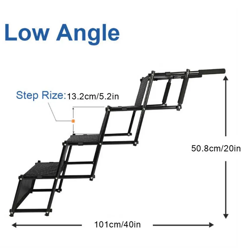 

Dog Stairs Foldable Portable Ramp Car Dog Steps Lightweight Folding Pet Ladder Ramp Dog Stairs For High Beds Trucks Cars And SUV