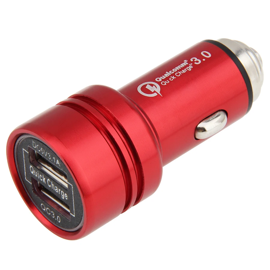 

300pcs USB Car Charger Metal Fast Car Charger Mini Cigarette Lighter Usb Charger Quick Charge for iPhone 11/XR/X/XS Samsung S10