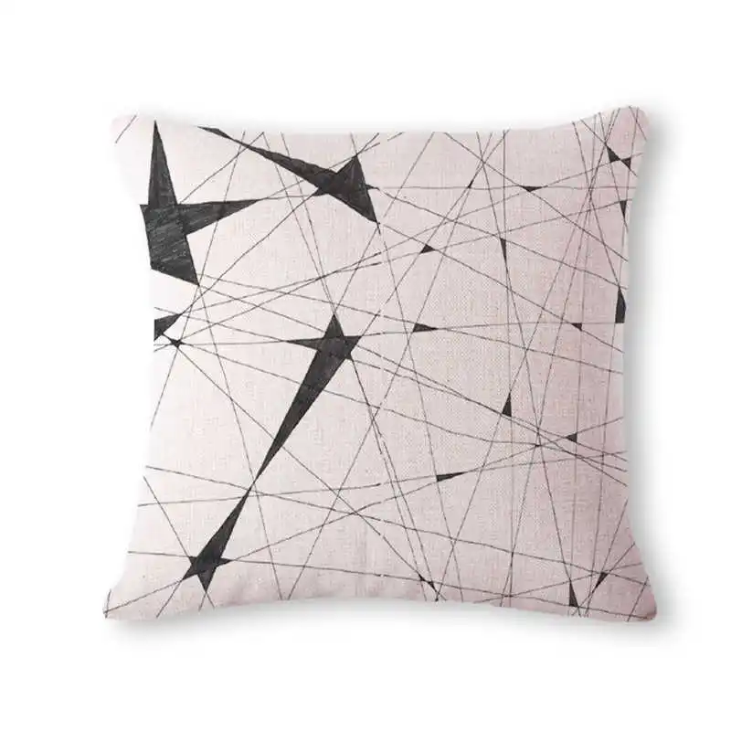 Черно белый простой чехол для подушки с геометрическими линиями 45*45 см наволочка