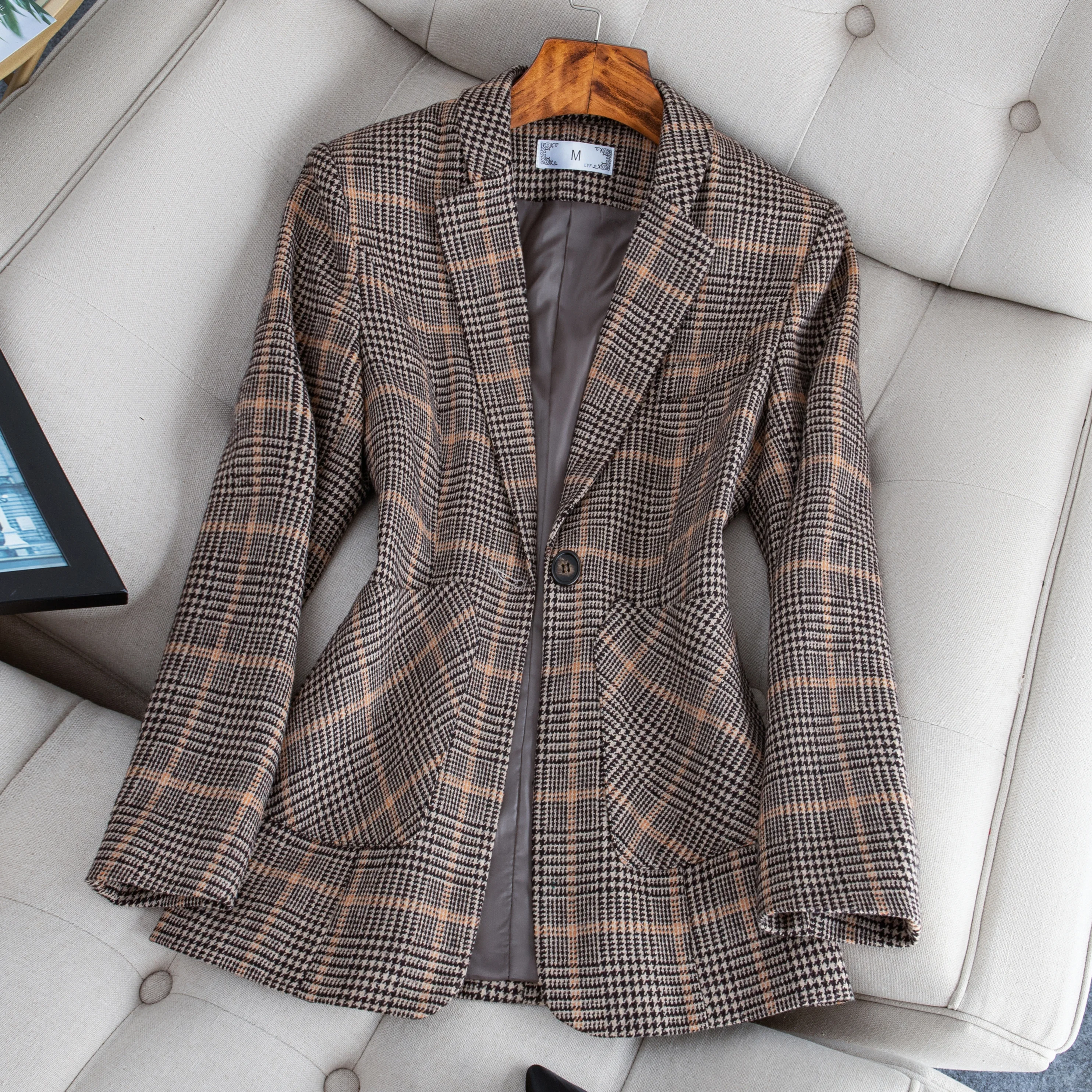 Женский блейзер Толстая куртка Осень-зима 2021 офисные женские повседневные