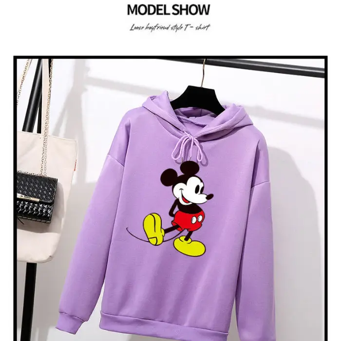 Женские свитшоты толстовки с Микки-Маусом напечатанный Повседневный пуловер