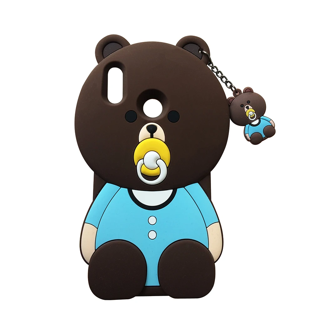 3D Cute Bear Для huawei Y9 3D Мягкий силиконовый чехол с милыми мультяшными животными чехол для задней панели сотового телефона Оболочка чехол s для huawei Honor 8X - Цвет: 3D Cute Bear