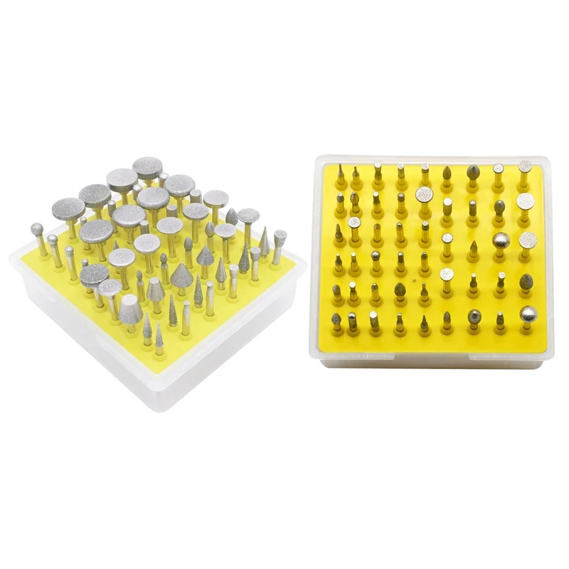 

50 Pcs 1/8 Inch Handle Diamond-Coated Rotating Burr Set for Dremel Rotating Tools for Jewelry