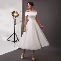 robes de mari%c3%a9e luxury matte soft satin wedding dresses boat neck tulle sweetheart bridal gowns back lace up tailor made