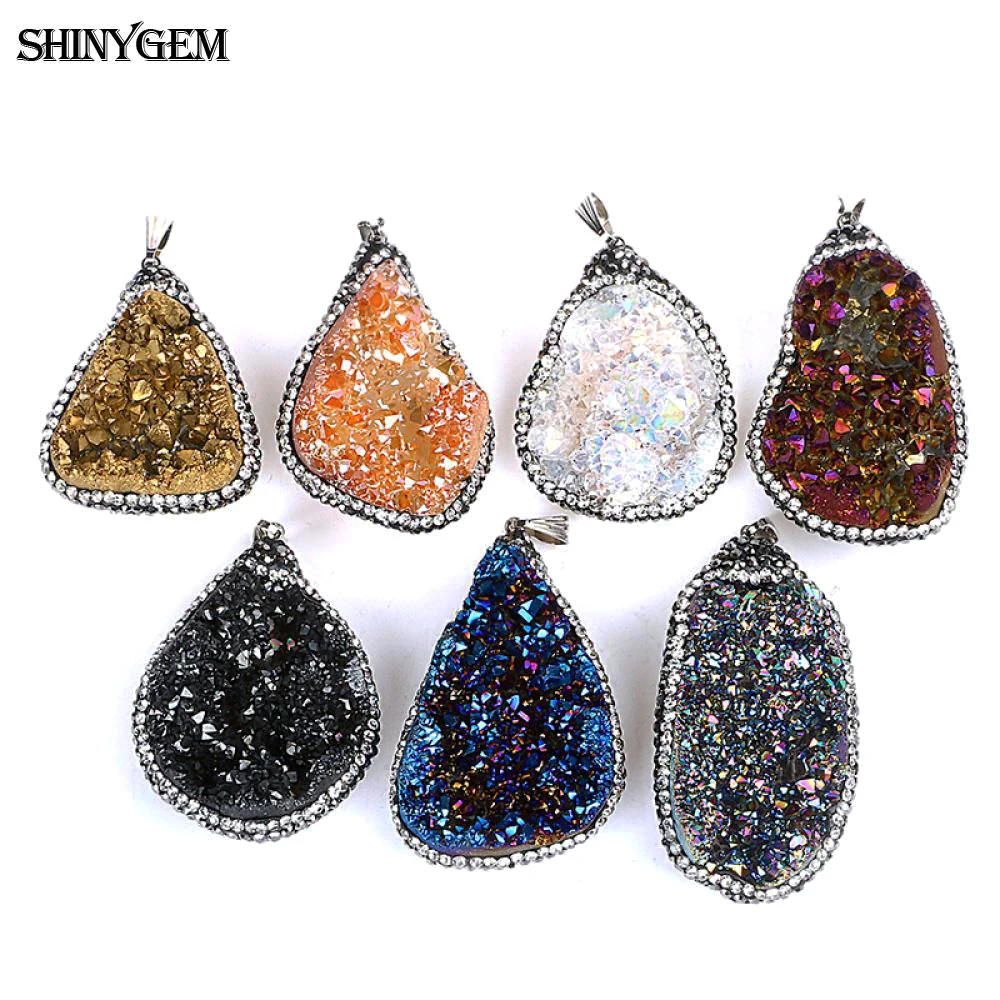 ShinyGem 25 40 мм естественный неправильной формы минеральный кристалл кулон микро