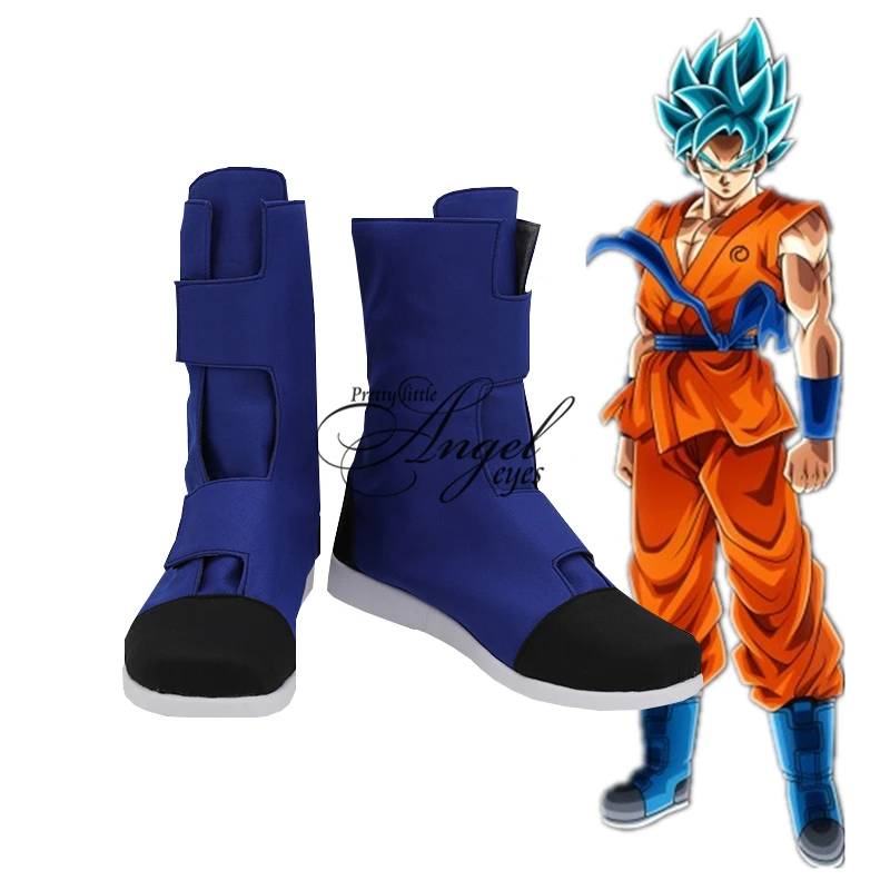 Аниме Dragon Ball Son Goku косплей обувь для вечеринок синие ботинки изготовленные под заказ