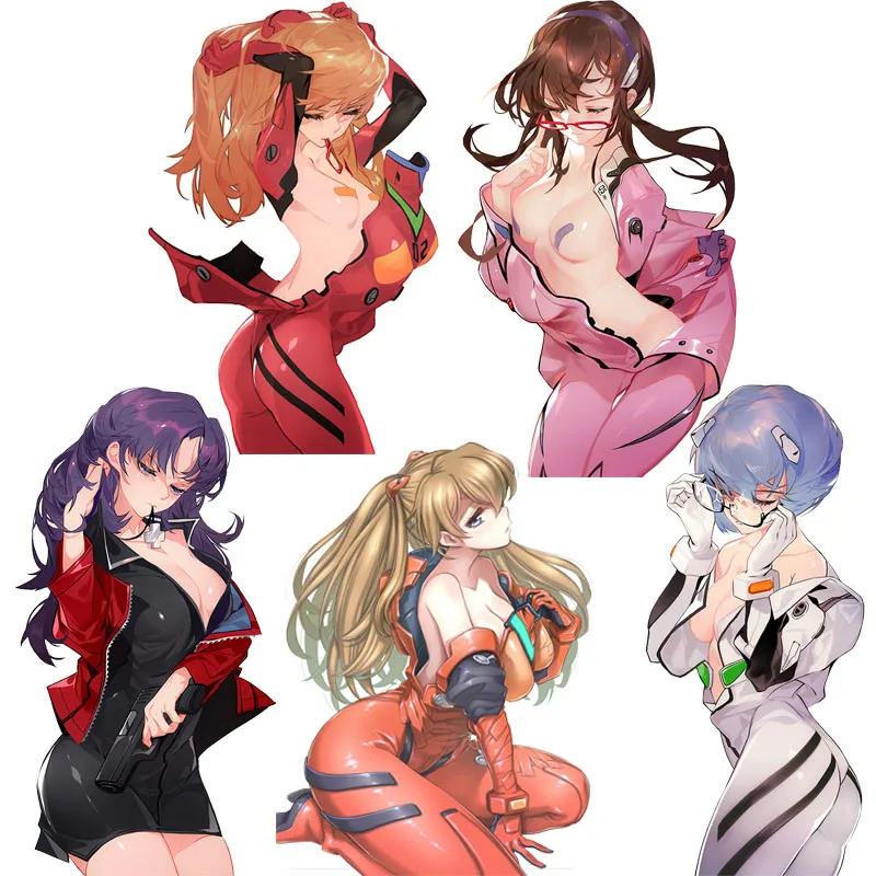 

Hot Anime Car Styling Girl Rei Langley Asuka Bodysuit Breasts Vinyl Decals Cartoon Sexy Girl Car Sticker Decor Waterproof PVC