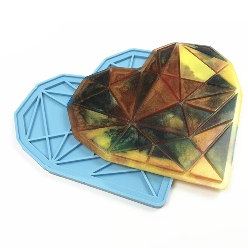 

Love Heart Tray Pad Plate Epoxy Resin Mold DIY Crafts Decorations Ornaments Casting Tool Silicone Mould KX4C