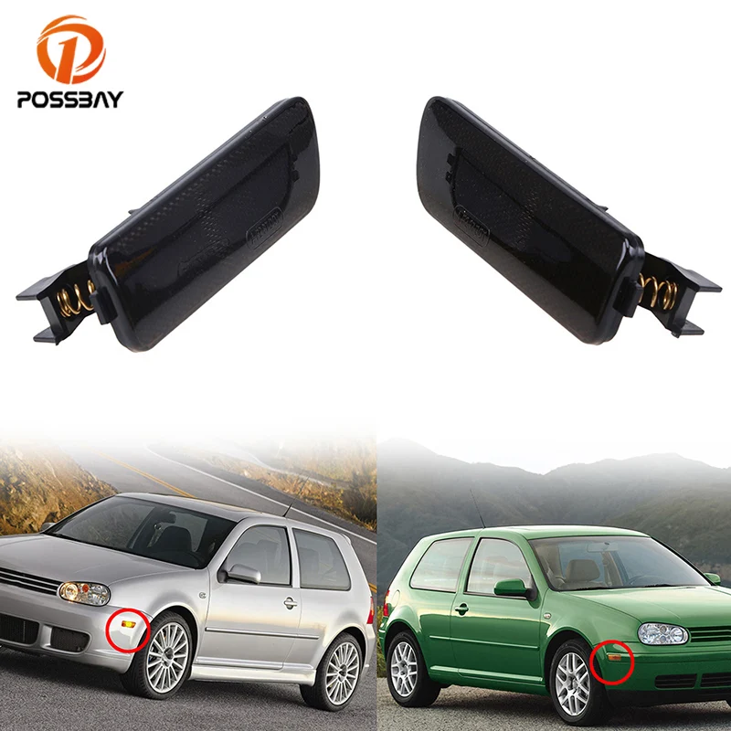 

POSSBAY Car Front Bumper Side Marker Light Indicator Turn Signal Light Shell for VW Golf/R32/GTI/Rabbit 2004 Yellow/Black Shell