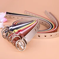 Women Leather Belt Round Metal Pin Buckle Circle Belts Hot Brand Fashion Punk Ring for Women Belt Ladies Jeans Accessories