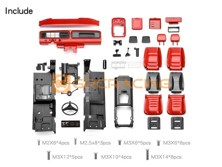 Simulaci&oacute;n de asiento de control central para coche de control remoto, pieza de modificaci&oacute;n G161R, para 1/10 RC TRAXXAS TRX-4 BRONCO interior TRX4-5