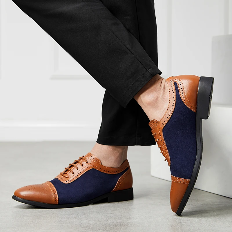 New Vogue Retro Bullock Design Men Classic Business Formal Shoes Pointed Toe Leather Oxford Dress Nice | Обувь
