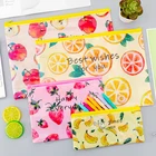 Новый фруктовый из ПВХ сетчатый прозрачный студенческий холщовый чехол для карандашей Материал Карандаш Чехол канцелярский материал escolor школьные принадлежности