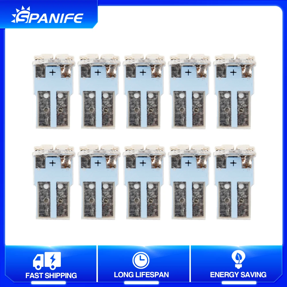 

Spanife 10x T10 W5W 194 For Car Accessories Led Bulbs Canbus No Error Interior Dome Reading Light License Plate Wedge Side Lamp