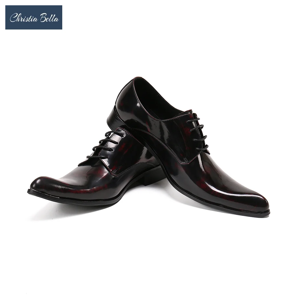 

Christia Bella British Party Men Brogue Shoes Real Leather Oxford Shoes Business Office Lace Up Formal Shoes Male Footwear