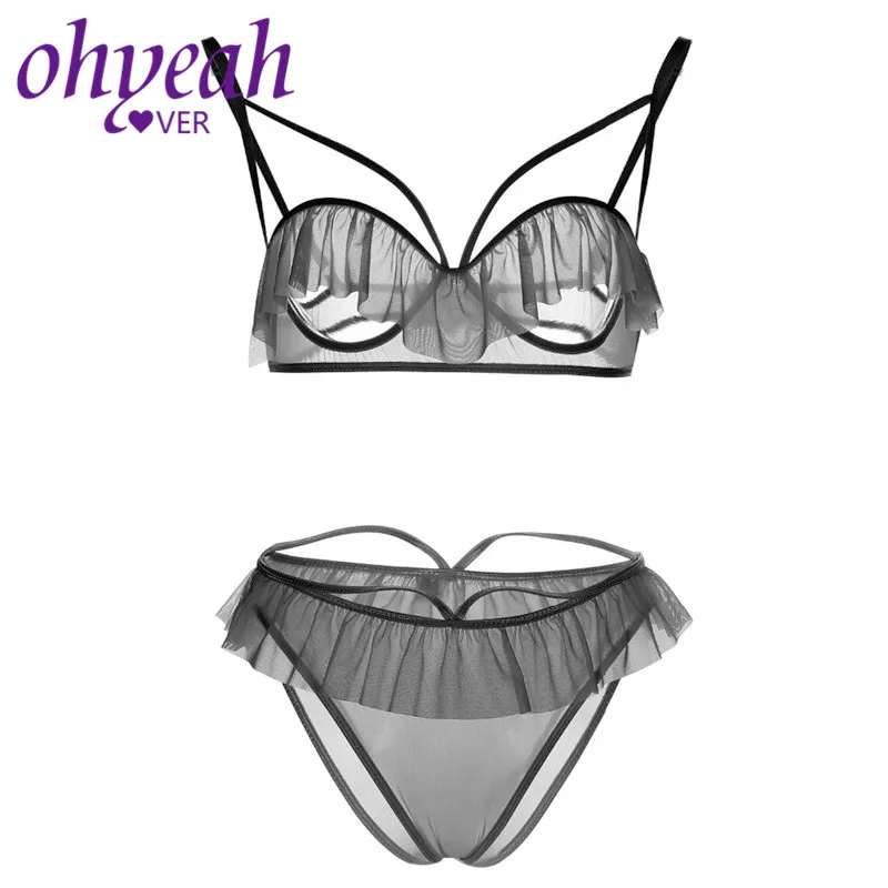 Ohyeahlover сексуальный женский комплект нижнего белья с открытой чашкой модный