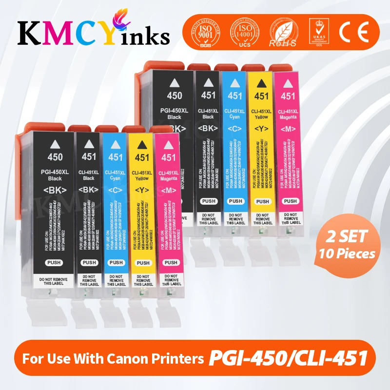 Картридж чернильный KMCYinks 5 цветов совместимый с PGI 450 CLI 451 для принтеров Canon PIXMA IP7240