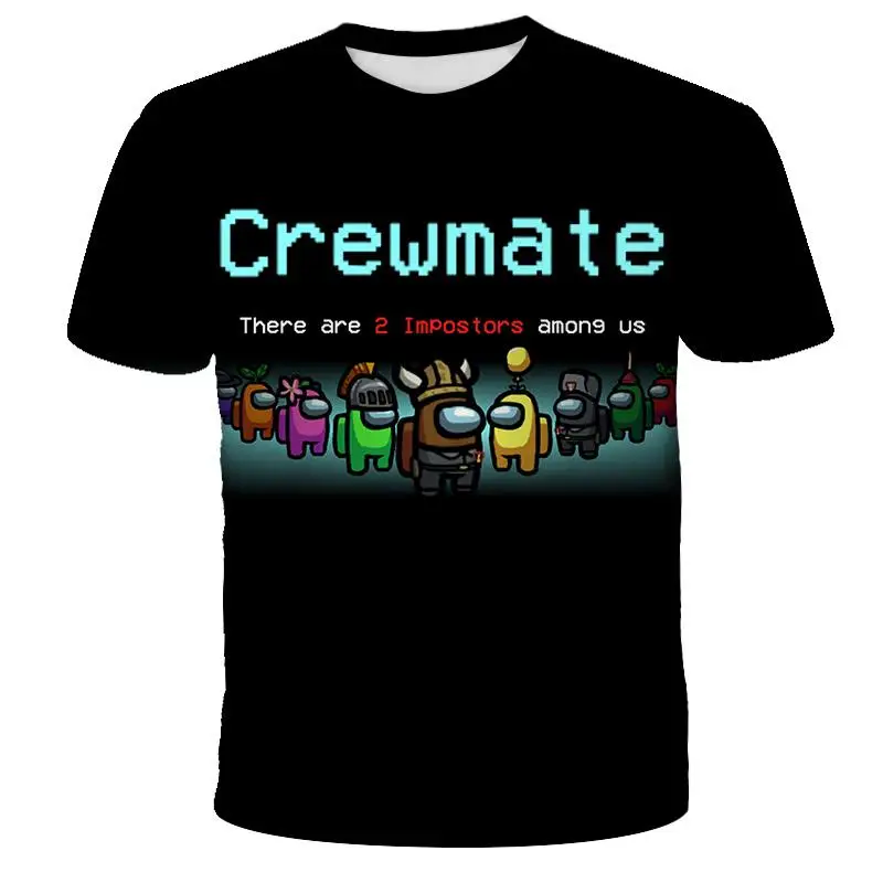 

2020 New Game Us Impostor T Shirt Kids Clothes O-Neck Summer Kawaii Cartoon Short Sleeve Streetwear Street Style Tops
