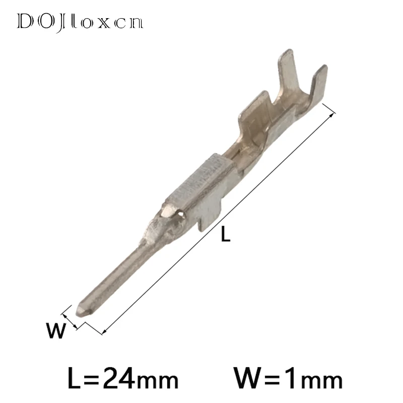 

20/50/100/200 Pin1.2MM Copper Nickel-Plated Tin Crimping Terminal Non-Insulated Automotive Electrical Connector Male Female Pins
