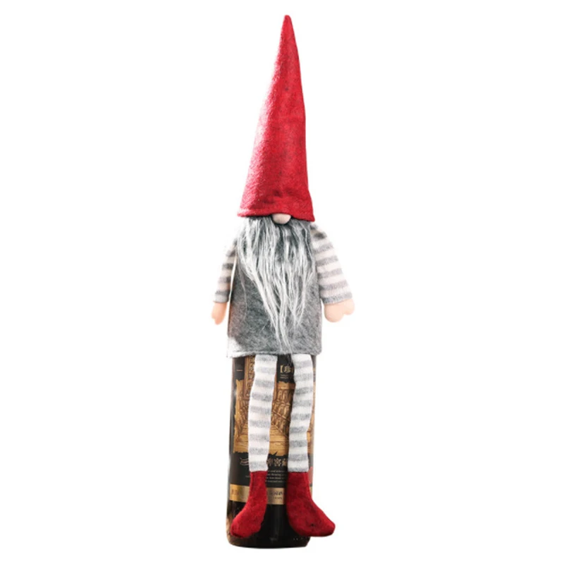 Мультипликационной куклой и Санта Клаус крышки бутылки вина в держатели для