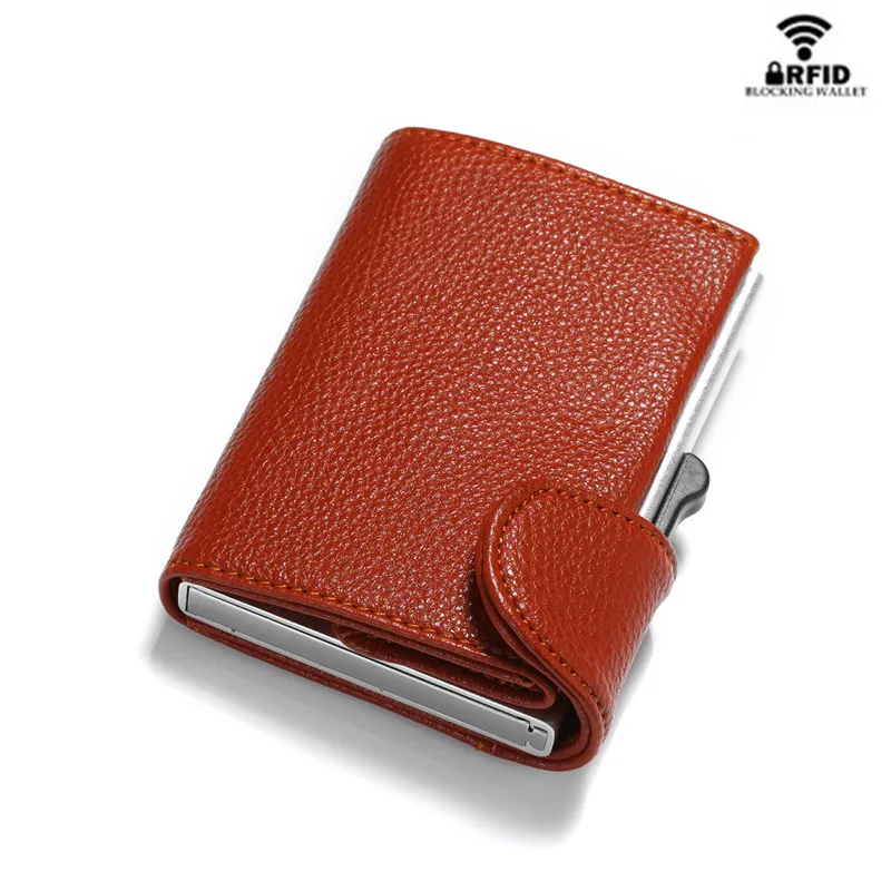 

Bycobecy Metal Wallet RFID Credit Card Holder Men Business ID Card Case Automatic RFID Card Wallet Aluminium Bank Card Wallets