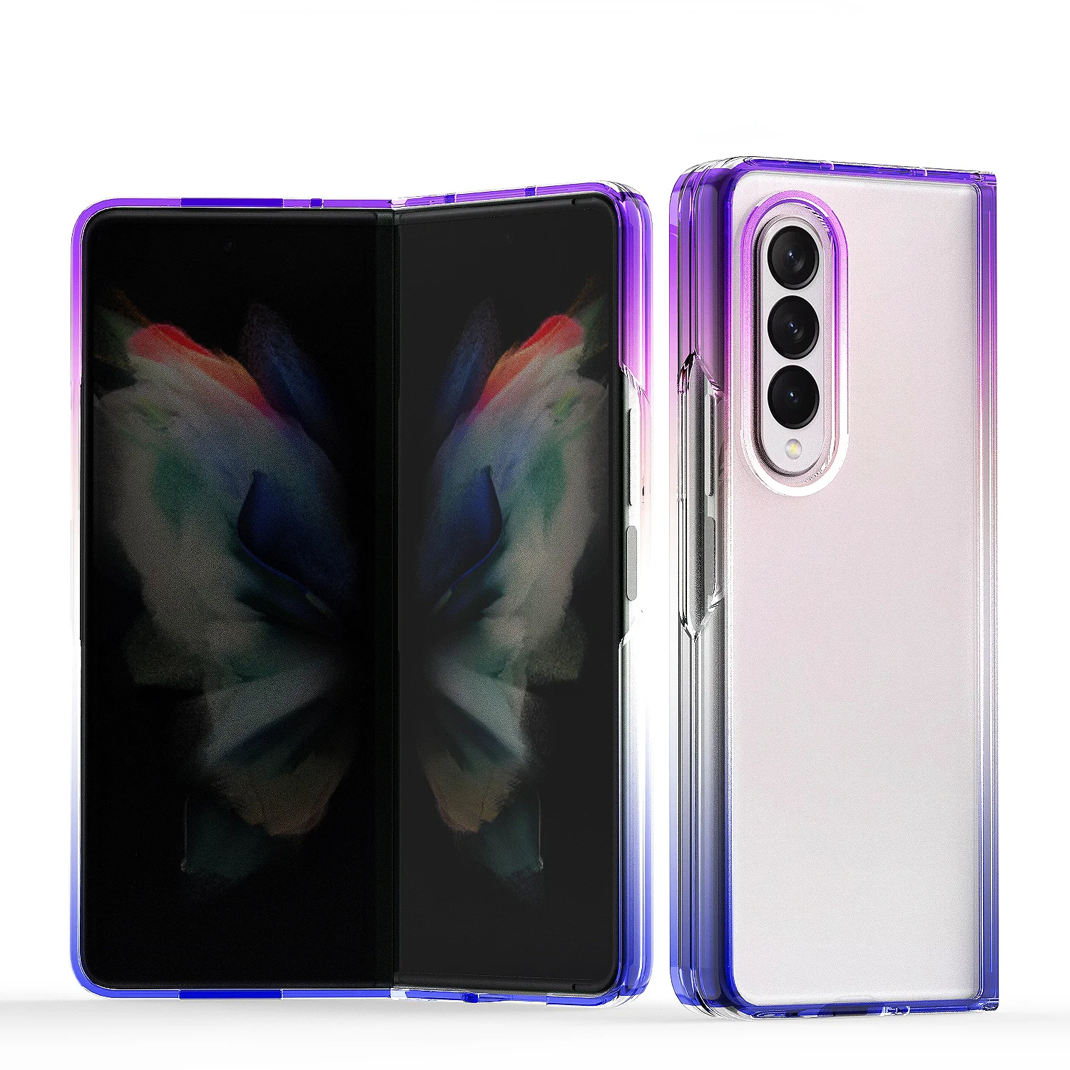 

for Galaxy Z Fold 3 SM-F926W case Rainbow Gradient Transparent phone case for Samsung Galaxy Z Fold 3 5G Acrylic Hard Back Cover